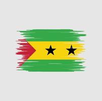 sao tome och principe flagga penseldrag, nationalflagga vektor