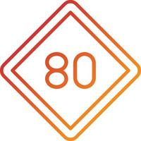 80 hastighetsbegränsning ikon stil vektor