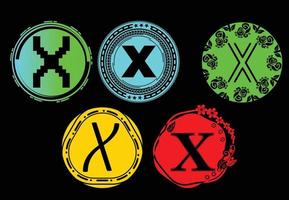 x Brief neues Logo und Icon-Design-Vorlagenpaket vektor
