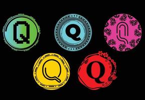 q Brief neues Logo und Icon-Design-Vorlagenbündel vektor