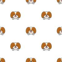 Vektor Zeichentrickfigur Shih Tzu Hund Musterdesign Hintergrund