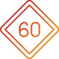 Symbolstil für Geschwindigkeitsbegrenzung 60 vektor
