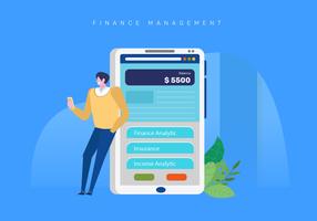 Finanzmanagement Mobile Anwendungsillustration