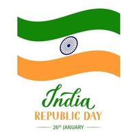Indien republikens dag vektorillustration. indian holiday firande typografi affisch. lätt att redigera mall för gratulationskort, banderoll, flygblad, t-shirt, etc. vektor