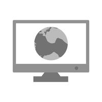 Vektor-Kugel-Internet-Netz-on-line-Monitor-Ikone vektor