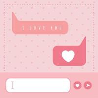 Happy Valentine Day Geschenkkarte mit Bubble Chats Vektor