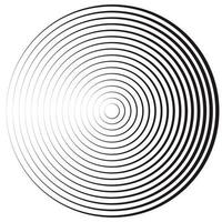 koncentriska linjära cirklar, neutralt runt element. halvton disposition element isolerad på vit bakgrund. vektor