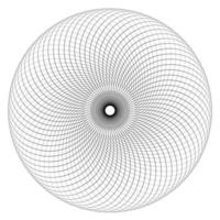 abstrakte lineare runde Rosette lokalisiert auf weißem Hintergrund. dünnes Linienlogo. Geometrische Figur. vektor