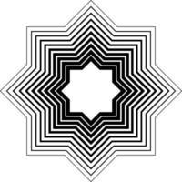 abstrakt svart halvtonselement, linjär stjärna isolerad på vit bakgrund. geometriskt element. vektor