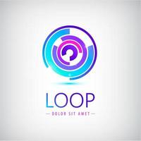 vektor abstrakt färgglada glänsande modern logotyp, ikon. loop tecken, webbplats