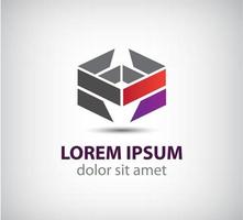 vektor abstrakt geometrisk ikon, logotyp isolerade