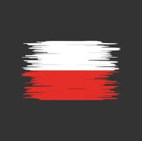 polska flaggan penseldrag, nationalflagga vektor