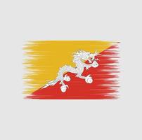 bhutan flagga penseldrag, nationell flagga vektor