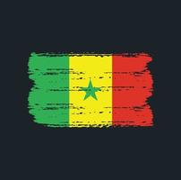 flagga av senegal med borste stil vektor