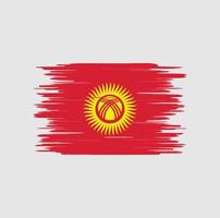 Kirgizistans flagga penseldrag, nationell flagga vektor