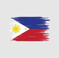 Pinselstrich mit philippinischer Flagge, Nationalflagge vektor