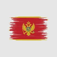 montenegro flagga penseldrag, nationell flagga vektor