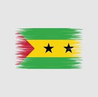 sao tome flagga penseldrag, nationalflagga vektor