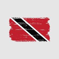 Flagge von Trinidad und Tobago mit Pinselstil vektor