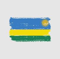 Flagge von Ruanda mit Pinselstil vektor