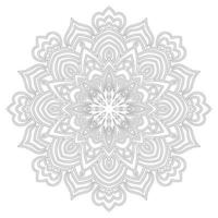 dekorative runde Doodle-Blume aus extra dünnen Linien isoliert auf weißem Hintergrund. Schwarzes Umriss-Mandala. geometrisches Kreiselement. vektor