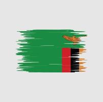 Pinselstrich mit Sambia-Flagge, Nationalflagge vektor