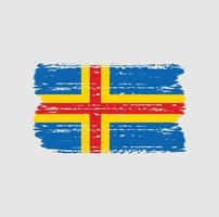 ålandsöarnas flagga med penselstil vektor