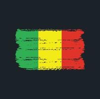 Flagge von Mali mit Pinselstil vektor