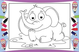 tecknad elefantdjur för barn vektor
