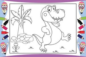 Färben von Sinosaurier-Tierkarikaturen für Kinder vektor