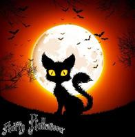 Halloween-Hintergrund eine Katze. Vektor