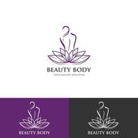 Lotus Beauty Spa, Naturkosmetik Frau Logo Vorlage vektor