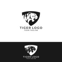 Tiger-Logo-Emblem-Vorlage Maskottchen-Symbol für Business- oder Shirt-Design. Vektor-Vintage-Design-Element. vektor