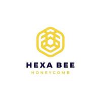 abstrakte Biene im Logo-Design in sechseckiger Form vektor