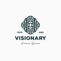 kreatives visionäres Logo-Design mit Augenlinie vektor