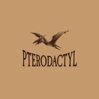 pterodactyl logotyp. dinosaurie siluett. dinosaurielogotyp i halvton vektor