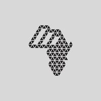 Afrika karta med geometrisk konst stil och stapeldiagram ikon design illustration vektor