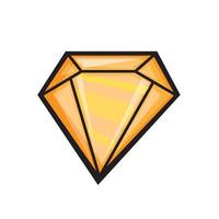 Diamant, Edelsteinjuwel im Cartoon-Stil isoliert auf weißem Hintergrund vektor