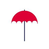 Roter Regenschirm - Vektor auf weißem Hintergrund. einfaches Symbol