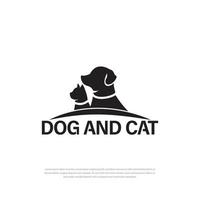 Hund Katze Tierhandlung Logo. Haustier-Logo-Design. Logos. Haustierpflege-Logo vektor