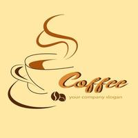 kaffe logotyp design med vintage koncept vektor