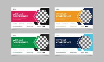 webinar konferens webb banner designmall. online affärskonferens banner design. vektor