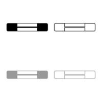 elektrisk säkring krets symboler överbelastningsskydd smältbart element ikon disposition uppsättning svart grå färg vektor illustration platt stil bild