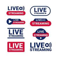 live streaming design logotyp samling vektor