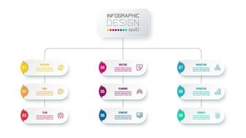 affärsidé infographic mall med organisation. vektor