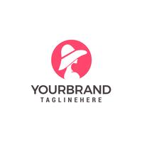 Schönheitsfrauen mit Hut Logo Template-Vektorikonendesign vektor