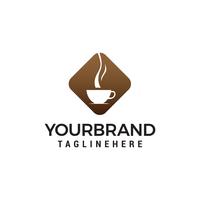 kaffe och te glas logo design koncept mall vektor