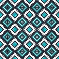 grünes blaugrünes schwarzes geometrisches ethnisches orientalisches Muster traditionelles Design für Hintergrund, Teppich, Tapete, Kleidung, Verpackung, Batik, Stoff, Vektorillustrationsstickereiart