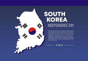 Sydkoreas självständighetsdag firar den 15 augusti. vektor