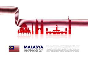 nationale feier zum malaysischen unabhängigkeitstag am 31. august. vektor